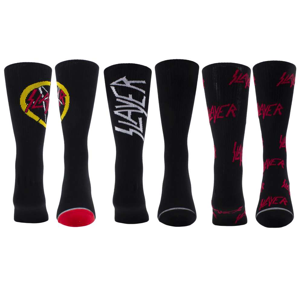 Slayer - 3 pk Volume Crew Sokken - Zwart